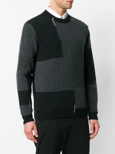 Shop Mauro Grifoni Colour-block Sweater - Grey