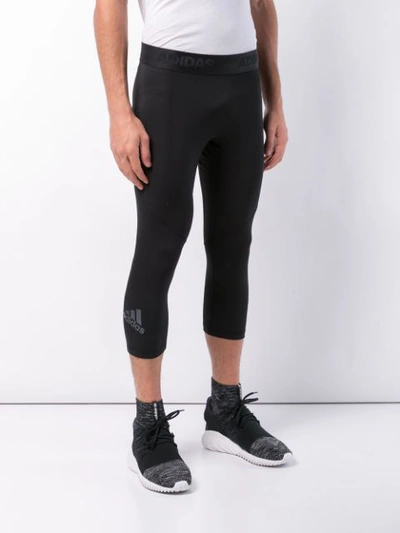 Shop Adidas Originals Alphaskin Cropped Leggings In Black