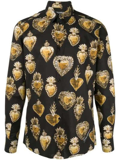 Shop Dolce & Gabbana Sacred Heart-print Shirt In Black