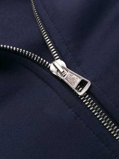 Shop Moncler Logo Patch Zip-up Jacket In Blue