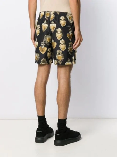 Shop Dolce & Gabbana Heart Print Shorts In Black