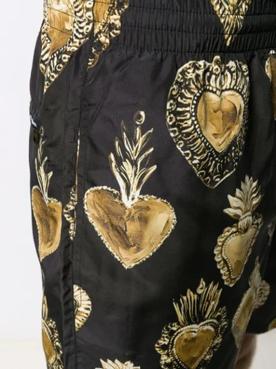 Shop Dolce & Gabbana Heart Print Shorts In Black