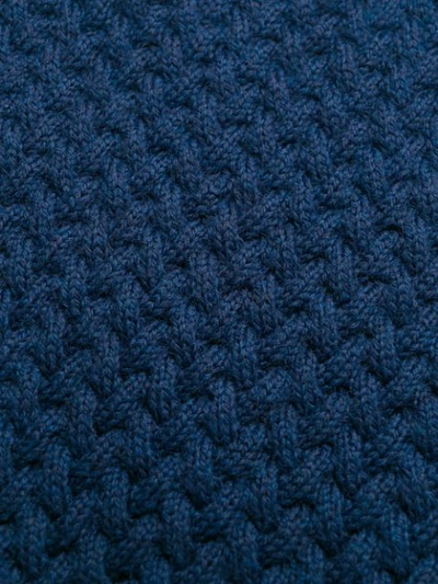 Shop Barba Waffle Knit Jumper In Blue