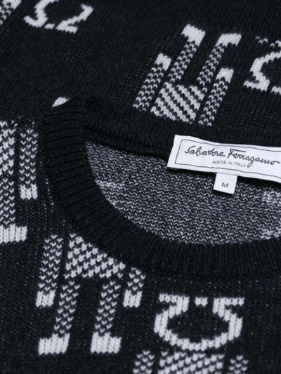 Shop Ferragamo Salvatore  Gancio Crewneck Sweater - Blue