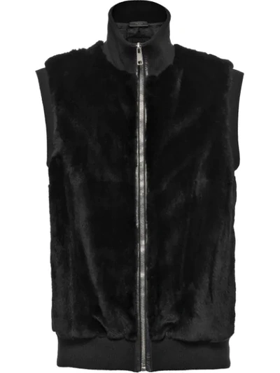 Shop Prada Zipped Gilet - Black