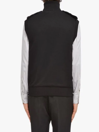 Shop Prada Zipped Gilet - Black