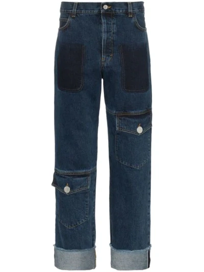 Shop Jw Anderson Multi Pocket Denim Trousers In Blue