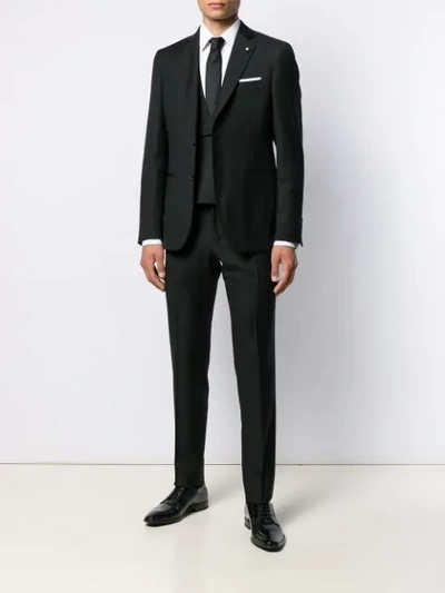 Shop Lardini Formal Suit Set In Black