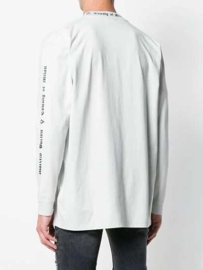 Shop Marcelo Burlon County Of Milan Printed-trim Sweatshirt - Grey