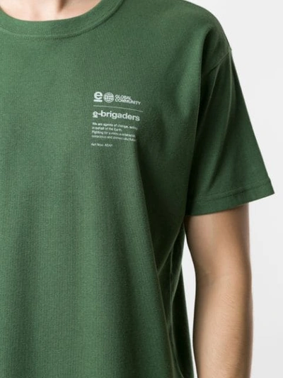 Shop Osklen Big E-brigaders Print T-shirt In Green