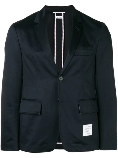 Shop Thom Browne Unconstructed Single Breasted Blazer In Blue
