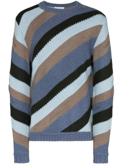Shop Jw Anderson Striped Chunky Knit Jumper In Multicoloured