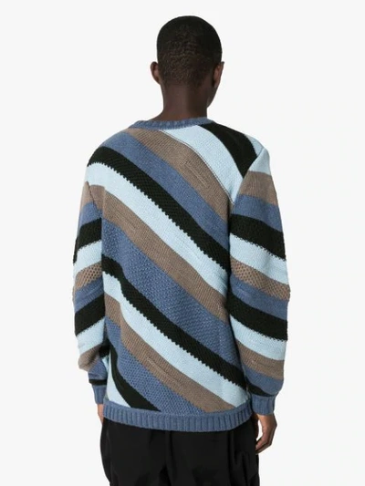 Shop Jw Anderson Striped Chunky Knit Jumper In Multicoloured