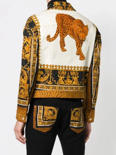 Versace signature wild print denim jacket clearance