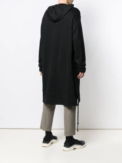 Shop Yohji Yamamoto Long Basic Hoodie In Black