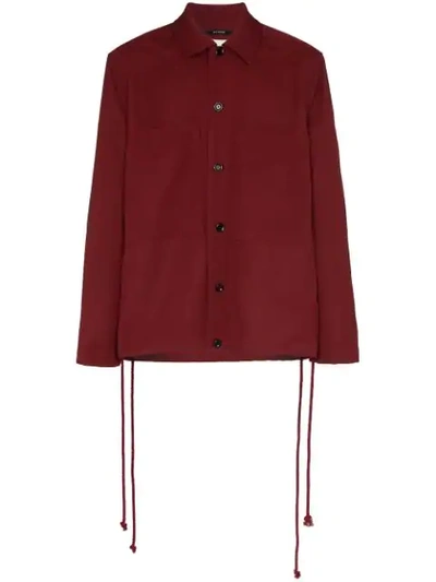 Shop Song For The Mute Drawstring Shirt Jacket In Red