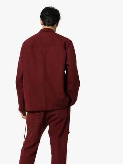 Shop Song For The Mute Drawstring Shirt Jacket In Red