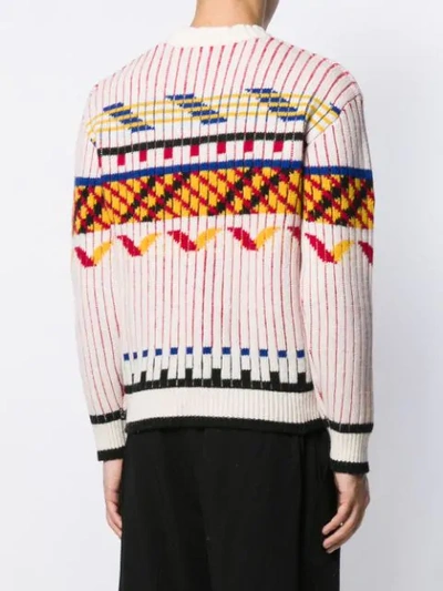 Shop Kenzo Pullover Mit Fair-isle-muster In 03 Panna
