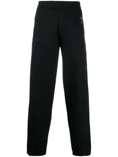 Shop Neil Barrett Satin Stripe Track Pants In Black