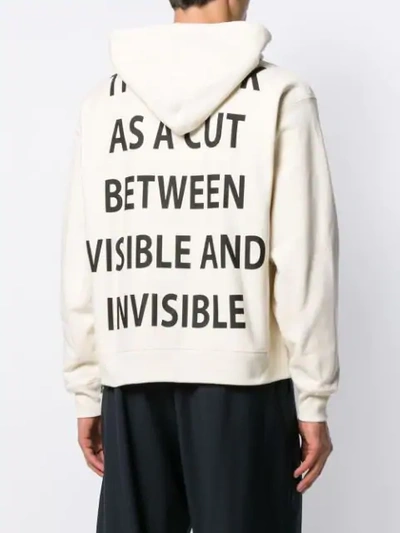 Shop Gucci Manifesto Hooded Sweatshirt In Neutrals