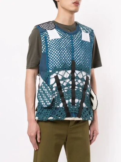 Shop Craig Green Crochet Style Lined Vest In Blue