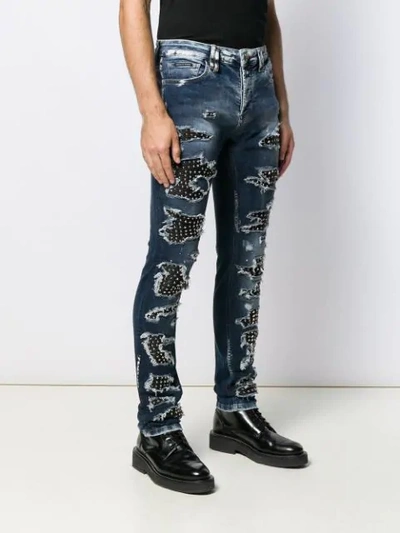 Shop Philipp Plein Super Straight Cut Jeans In Blue