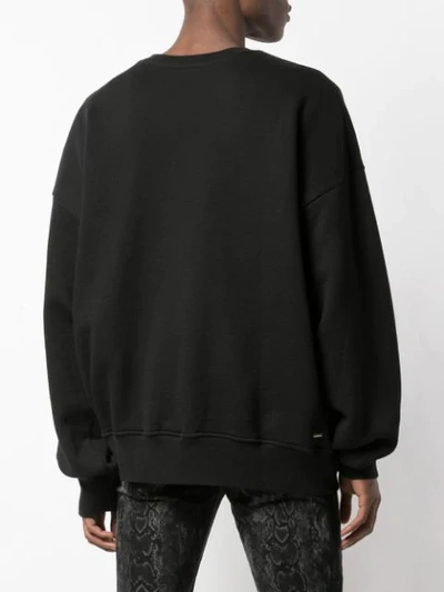 Shop Amiri College Crew Neck Sweatshirt In Black