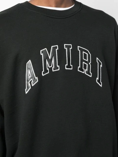 Shop Amiri College Crew Neck Sweatshirt In Black