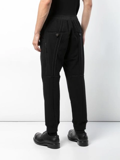 Shop Ziggy Chen Drawstring Waist Track Pants - Black