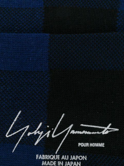 Shop Yohji Yamamoto Checked Socks - Blue