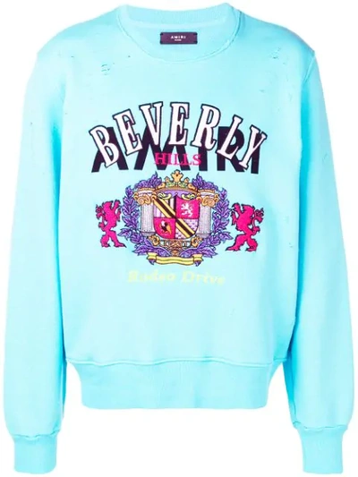 Shop Amiri Beverly Jersey Sweater In Blue