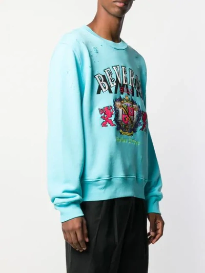 Shop Amiri Beverly Jersey Sweater In Blue