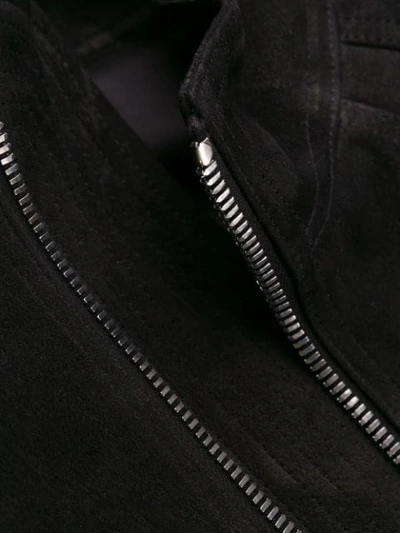 Shop Rick Owens Zipped Biker Jacket In Black