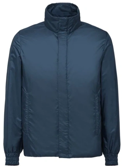 Shop Prada Padded Nylon Jacket In Blau