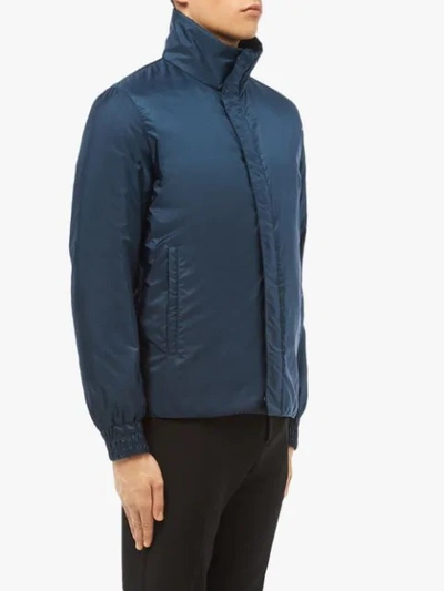 Shop Prada Padded Nylon Jacket In Blau