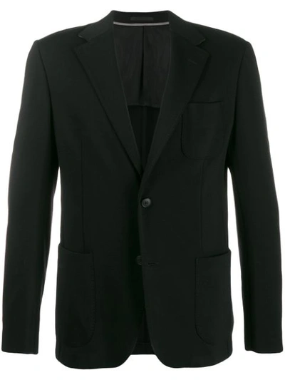 Shop Z Zegna Textured Blazer Jacket In Black