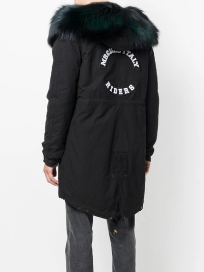 Shop Mr & Mrs Italy Trimmed Hood Mid Parka In Black