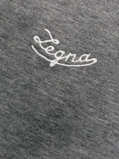 Shop Ermenegildo Zegna Logo Embroidered T-shirt In Grey
