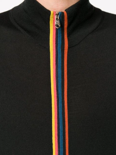 Shop Paul Smith Stripe Detail Cardigan In Black