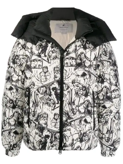 Shop Woolrich Sketch Print Jacket In Black