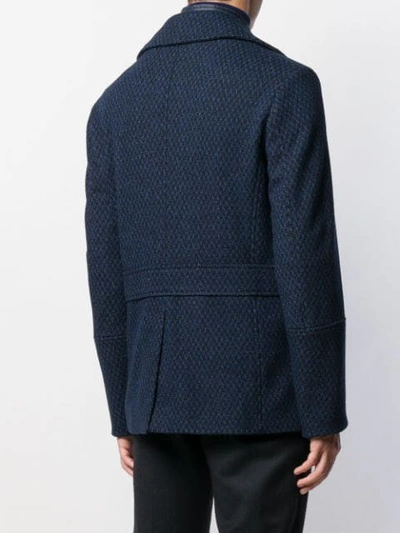Shop Etro Double-breasted Wool Coat In Blue