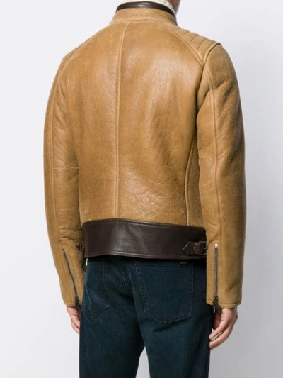 Shop Belstaff Leather Bomber Jacket In 60120