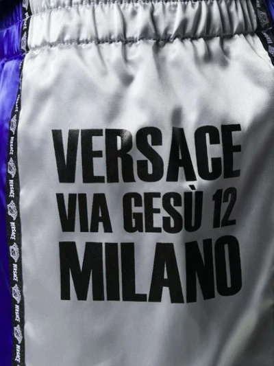 Shop Versace 12 Via Gesù Print Shorts In A124 Blue Multi