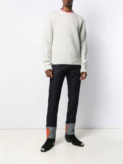 Shop Helmut Lang Crew Neck Sweater In Grey