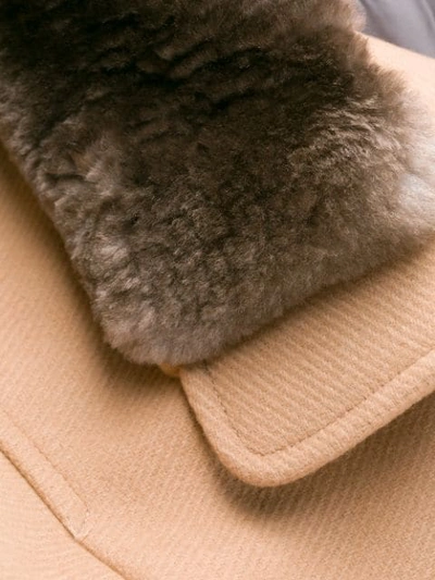 Shop Herno Fur Collar Coat In Neutrals
