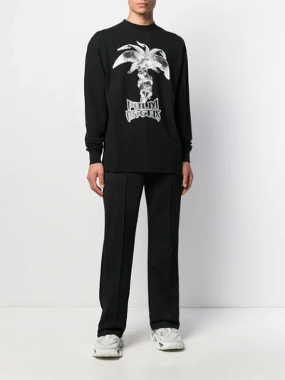 Shop Palm Angels Logo-print Sweatshirt In Black