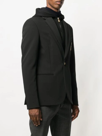 Shop Billionaire Blazer Over Hooded Jacket - Black