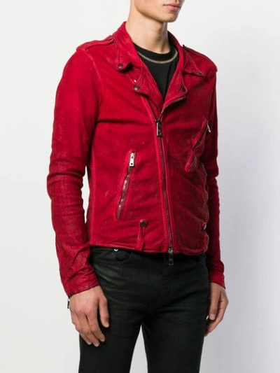 Shop Giorgio Brato Slim-fit Biker Jacket In Red