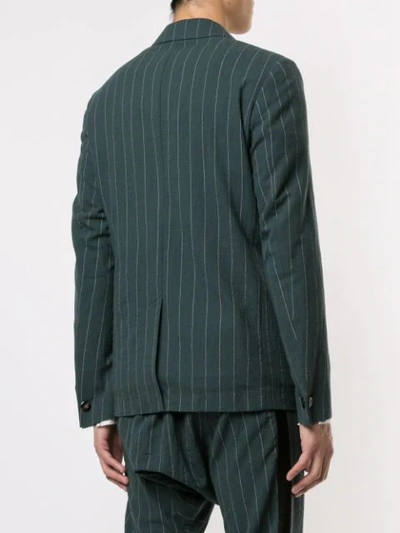 Shop Miharayasuhiro Pinstriped Blazer In Green