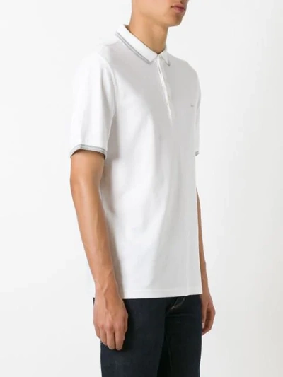 Shop Michael Kors Contrast Detail Polo Shirt In White